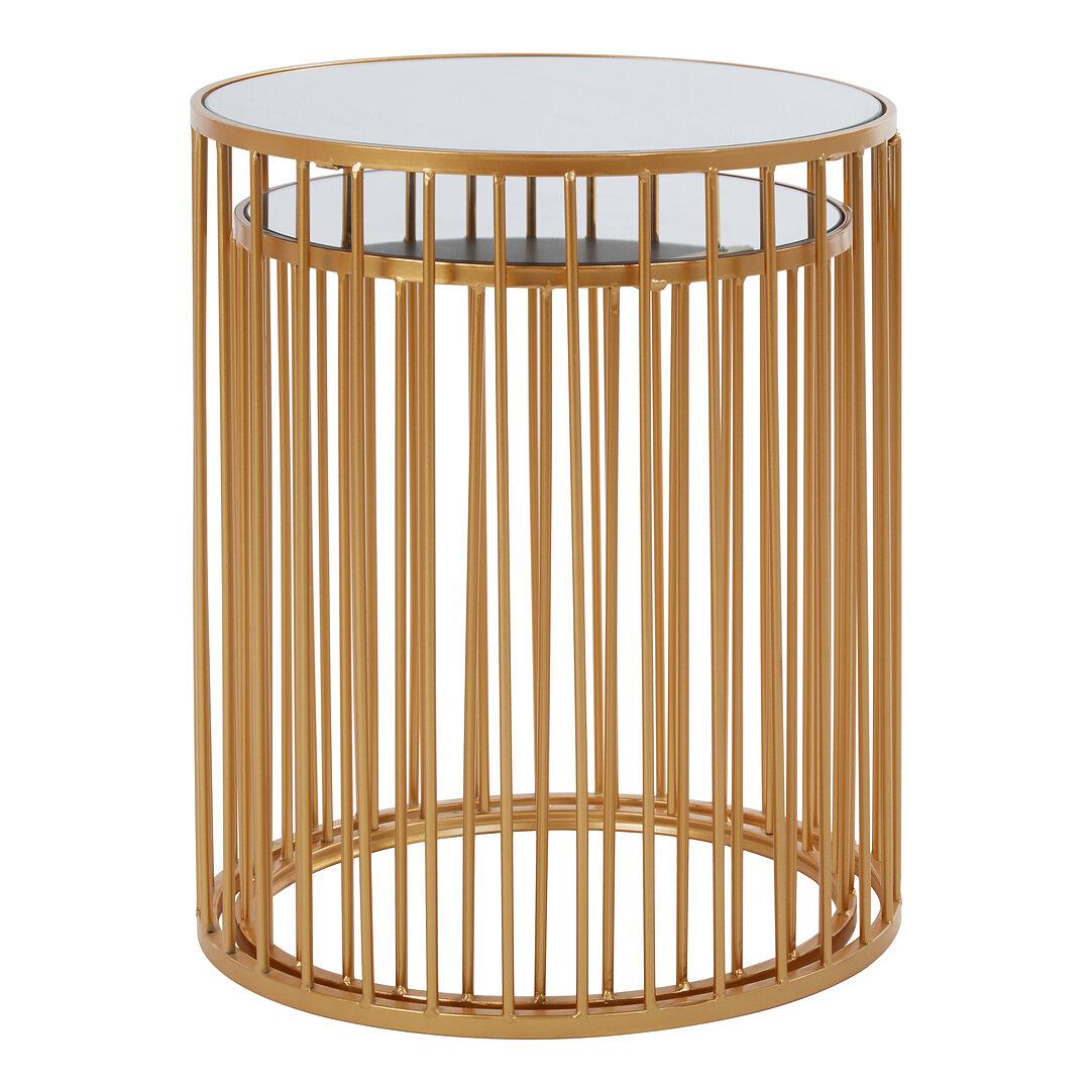 2x Avantis Round Nest Side Table Iron Gold 2