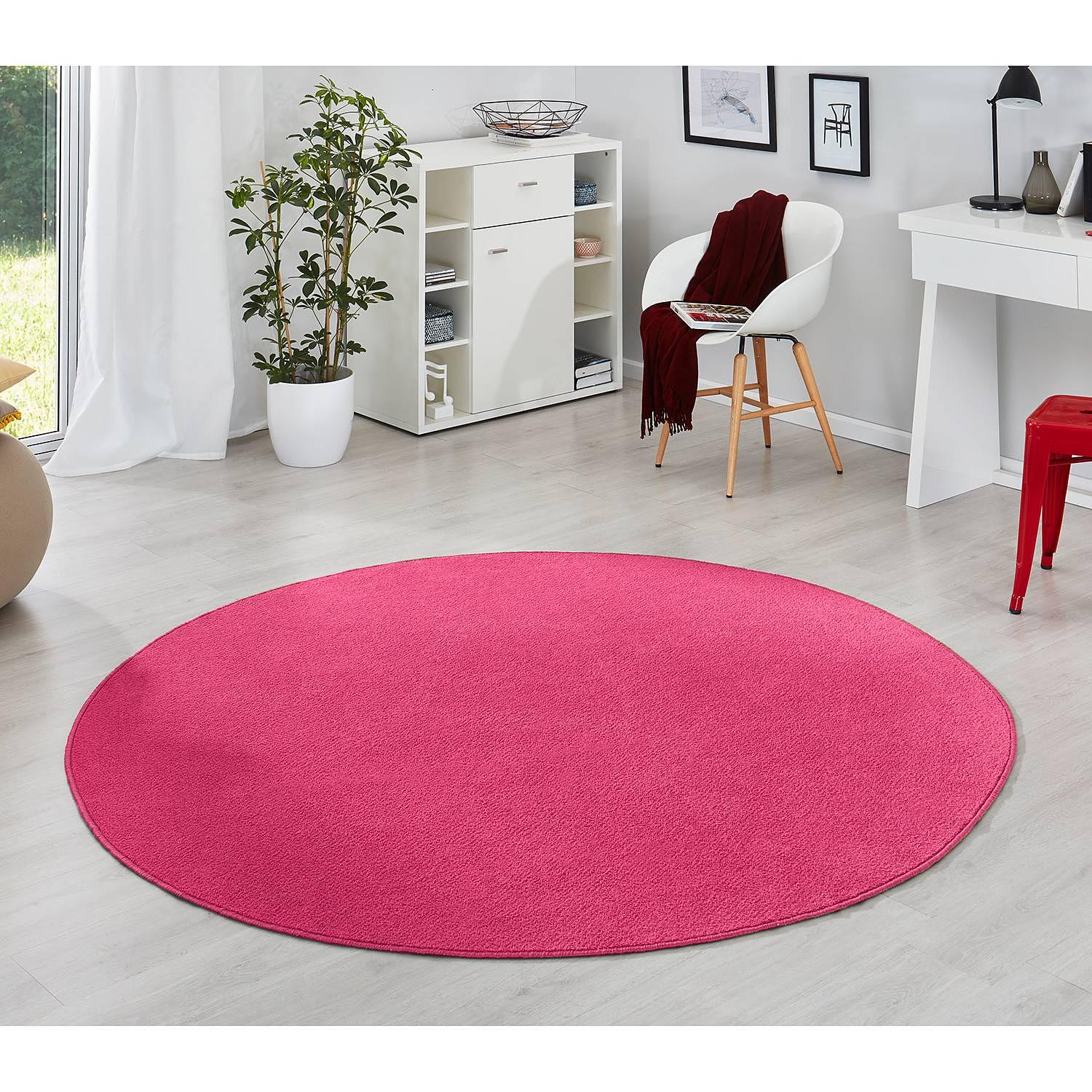 Fancy Circle Kurzflorteppich Mischgewebe Fuchsia 133 cm 2