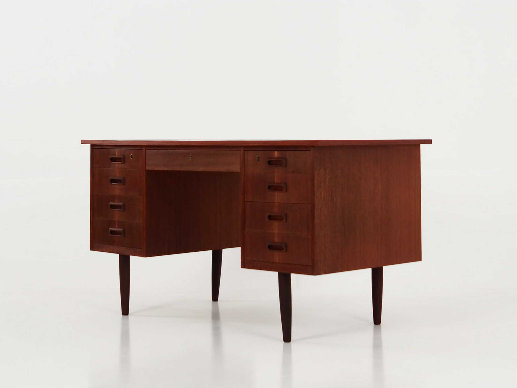 Vintage Schreibtisch Teakholz Braun 1970er Jahre 2