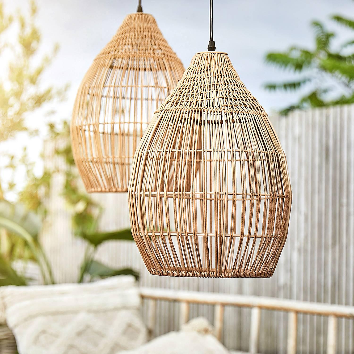 Hanging lamp Solana with solar panel Brown 3