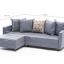 Aydam Schlafsofa Récamiere Links Blau 6