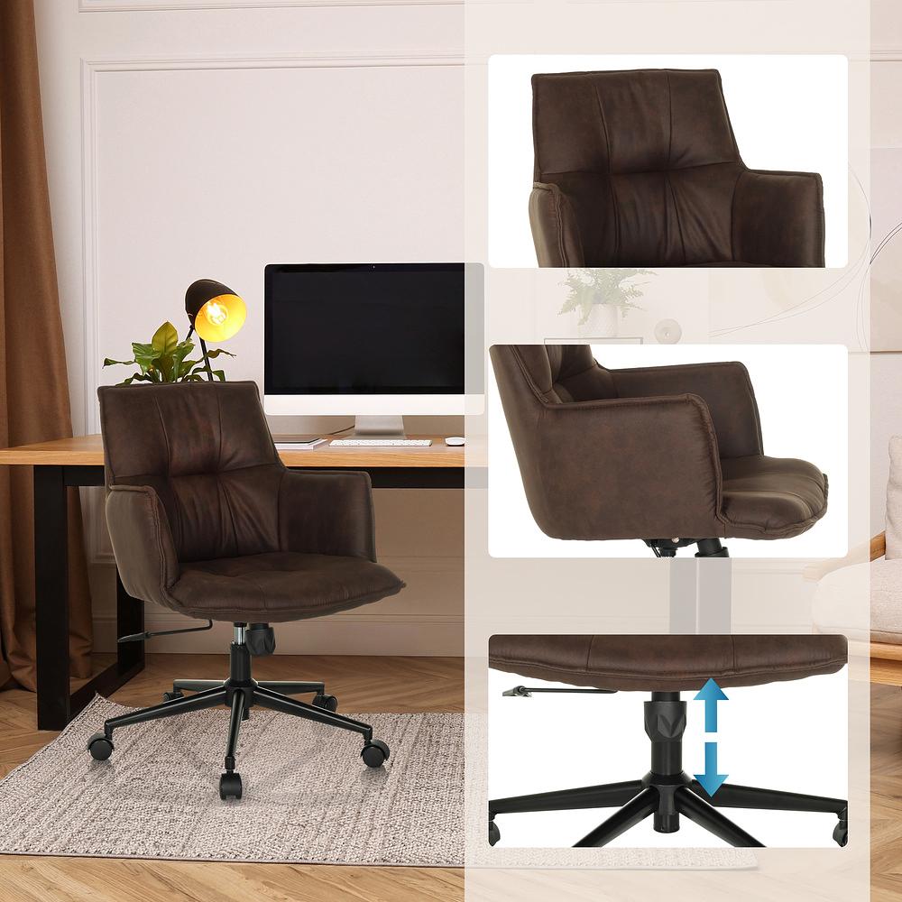 Solao Life  Office Chair Swivel Fabric Dark Brown 2