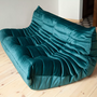 Togo Sofa 3-Sitzer Samt Petrol 2