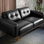 Chester Sofa 2-Sitzer Leder Schwarz 2
