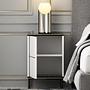 Imaj Nightstand Wood Veneer White Black Gold 6