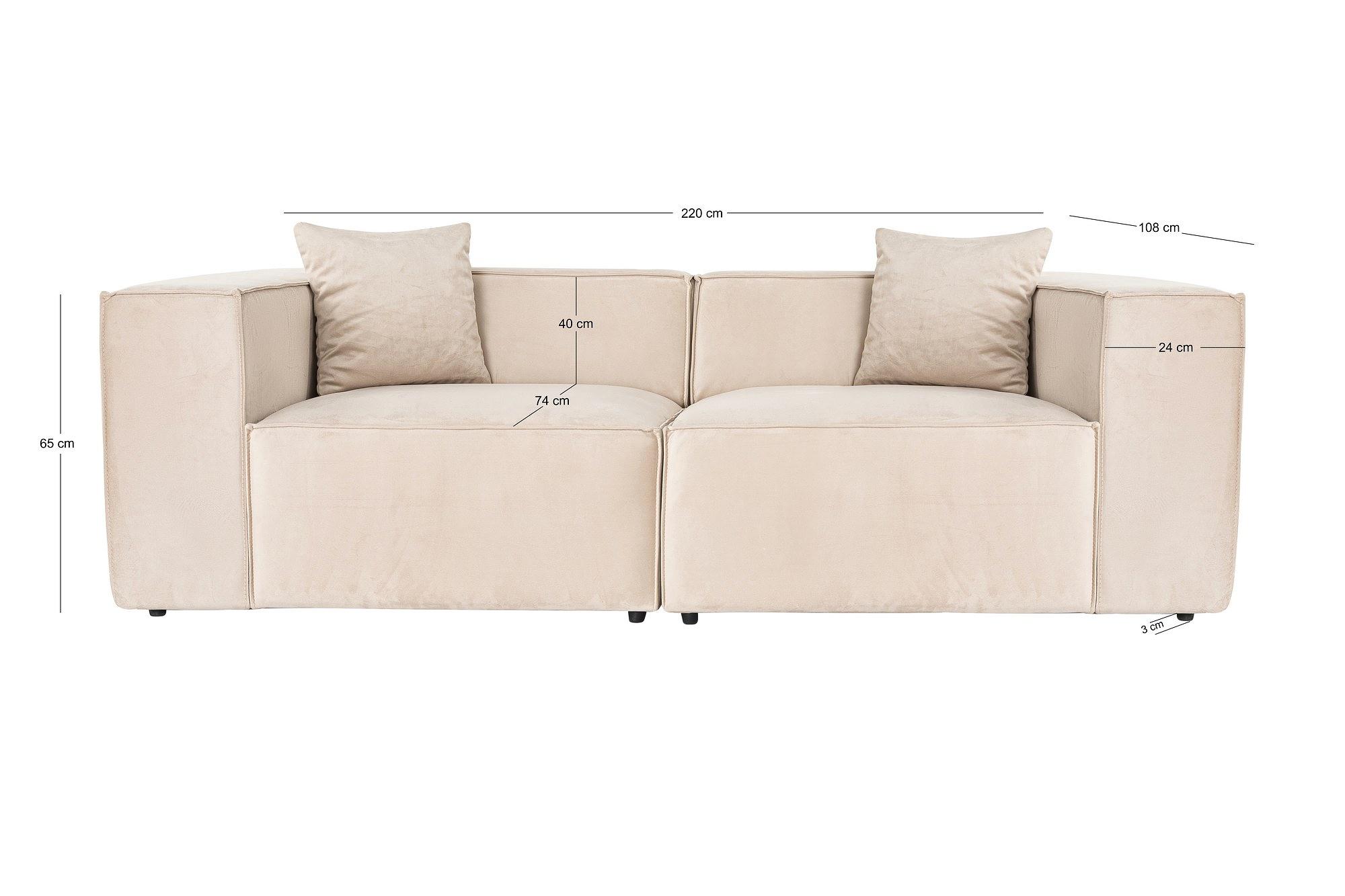Lora 2-Sitzer Sofa Creme 8