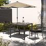 Coro Stapelstuhl 2er-Set Stahl Polyrattan Schwarz 2