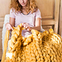 Cosima Chunky Knit Wolldecke Merinowolle Anthrazit 4