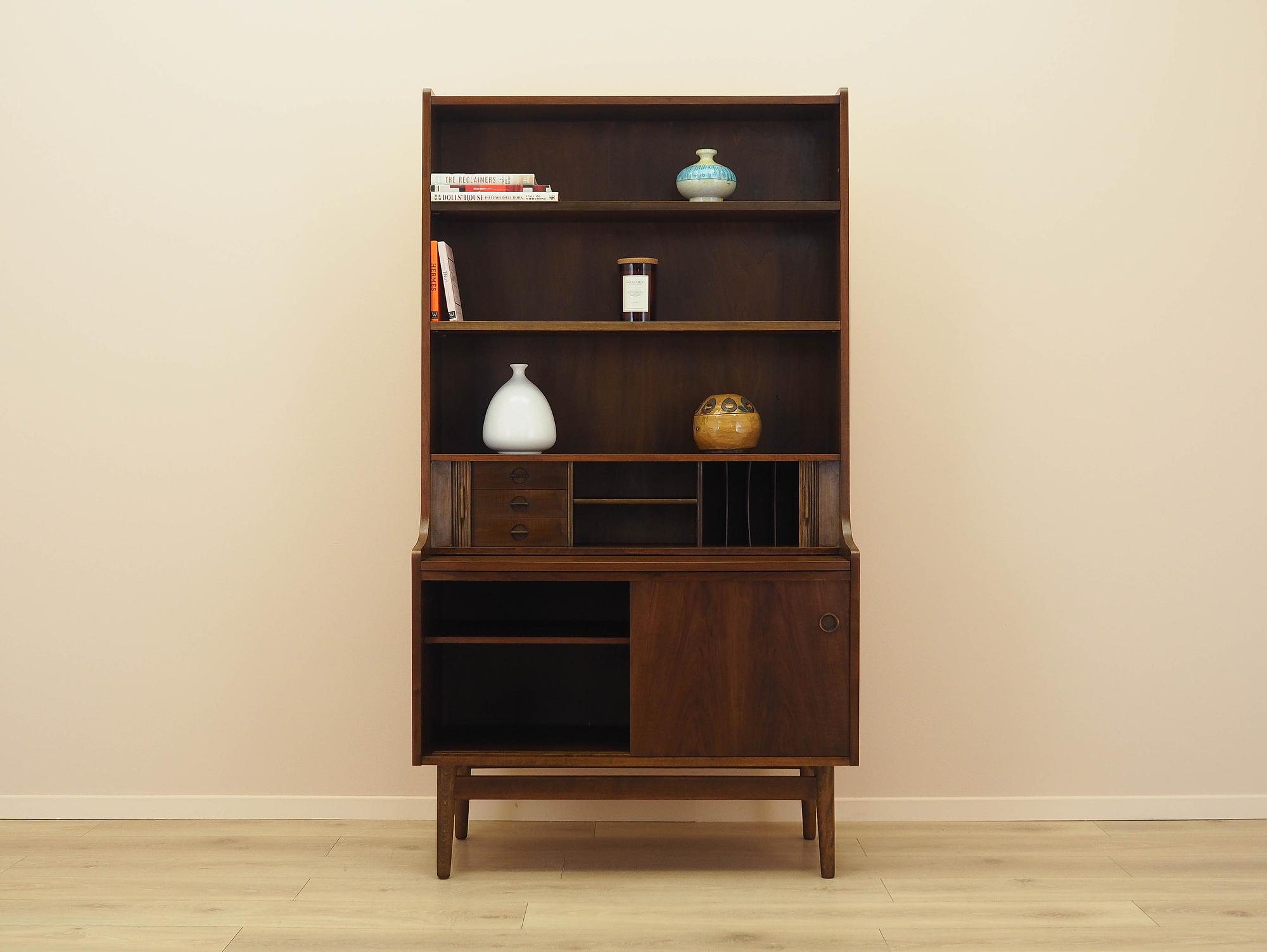 Bücherregal 1970er Jahre Walnussholz Optik  2