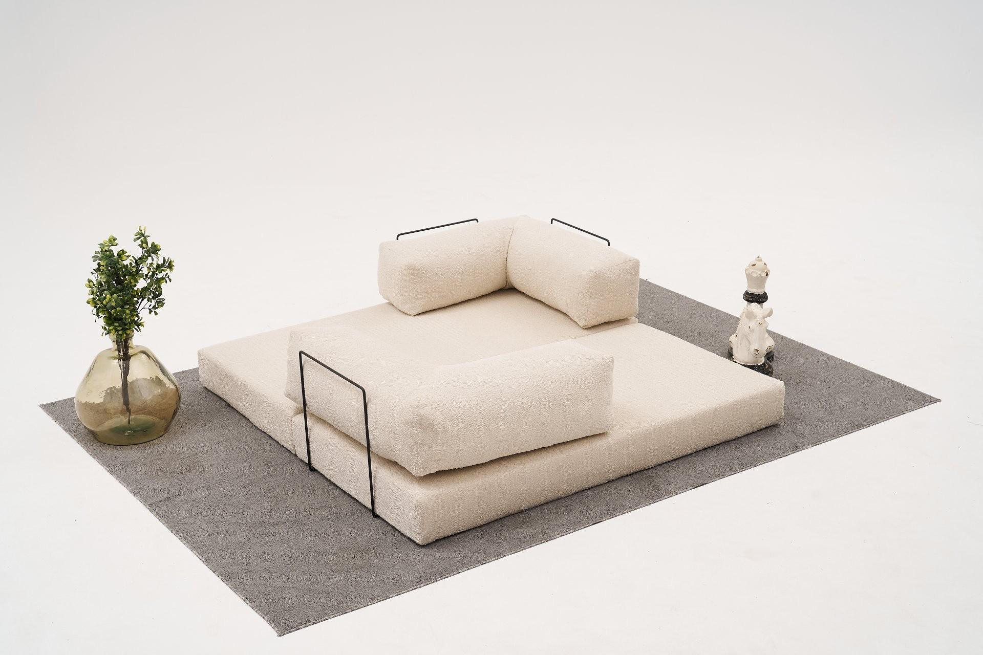 Comfort Schlafsofa 2-Sitzer Creme 4