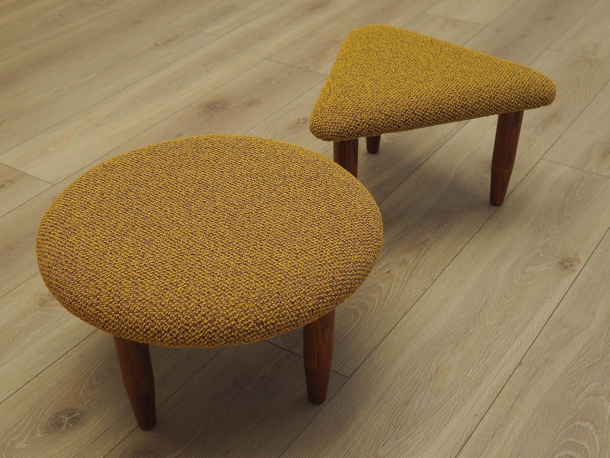 2-Piece stool set brown mustard yellow 1990s 7