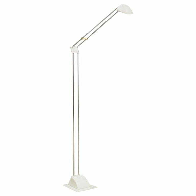 Vintage floor lamp Metal Plastic White 1970s 0