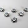 Espresso cup set Porcelain Silver White 1980s 4