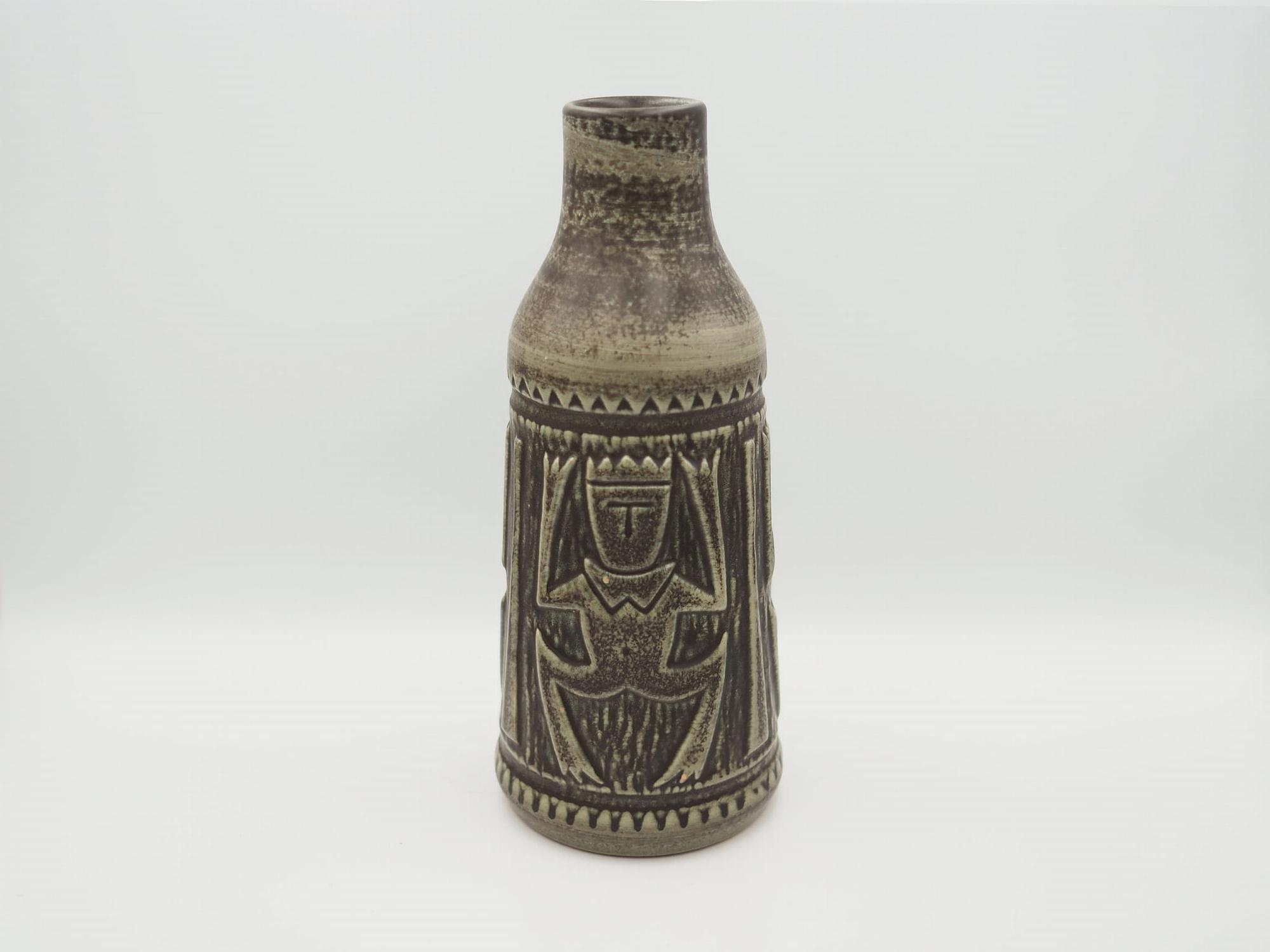 Vase Keramik Grün 1960er Jahre 1