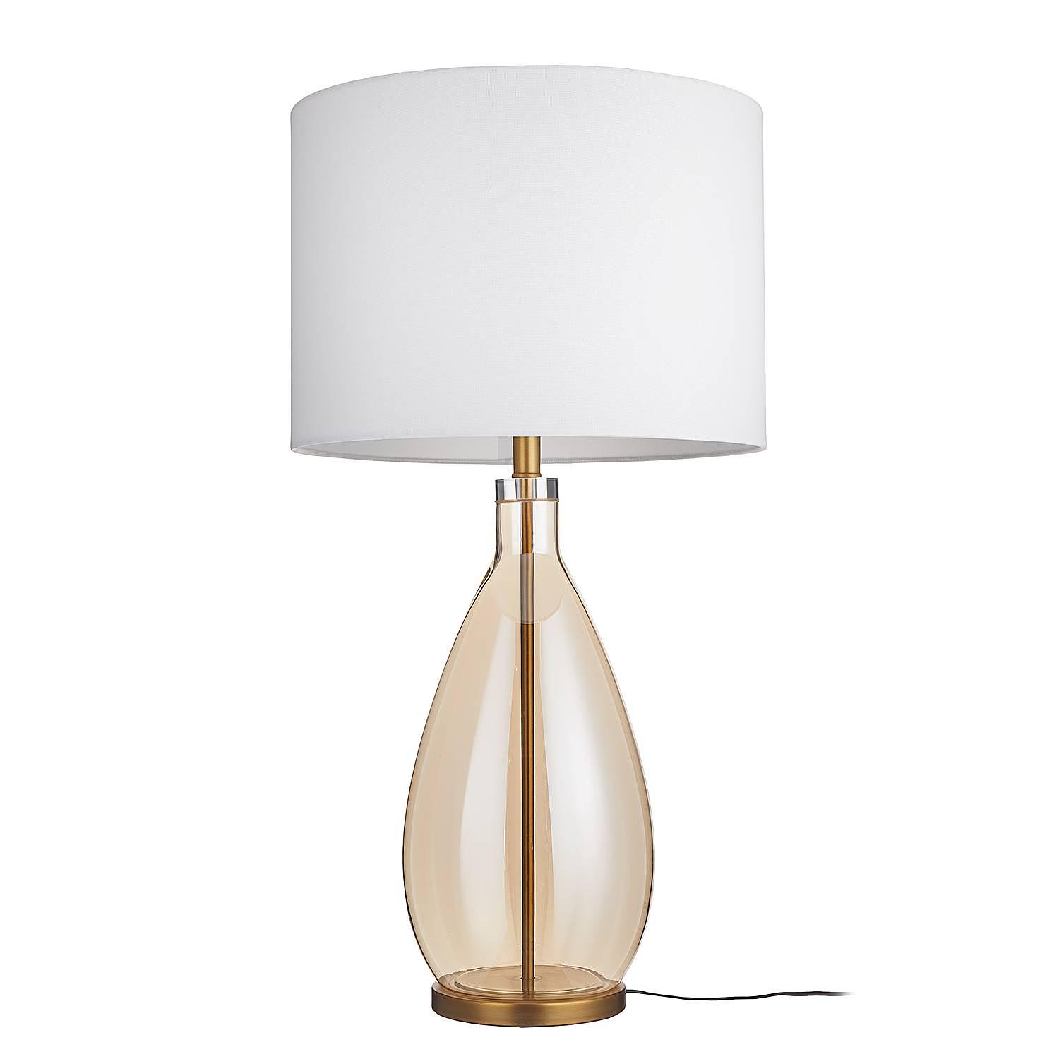 Madame Verre Tischleuchte XL Glas Metall Leinen Gold 3