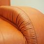 Sessel Leder Orange 1970er Jahre 12