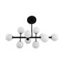 Pendant lamp opal glass iron black 2