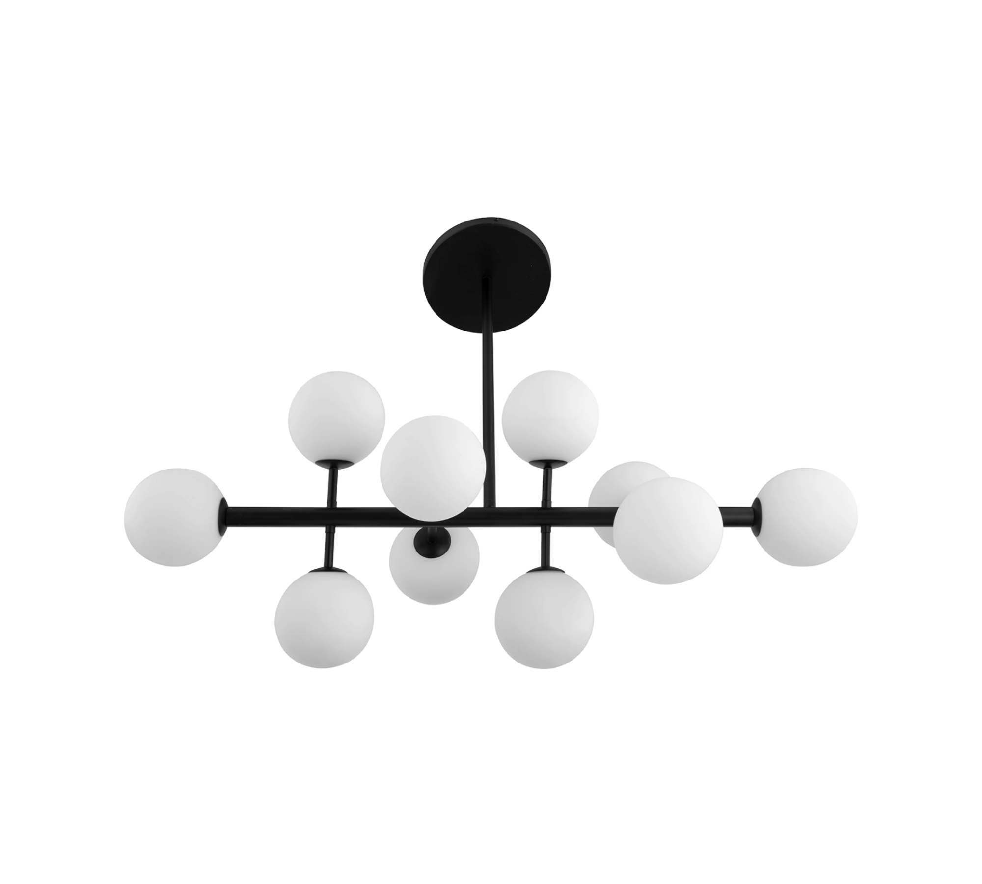 Pendant lamp opal glass iron black 2