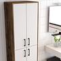 Benta Cabinet Walnut Brown White 2
