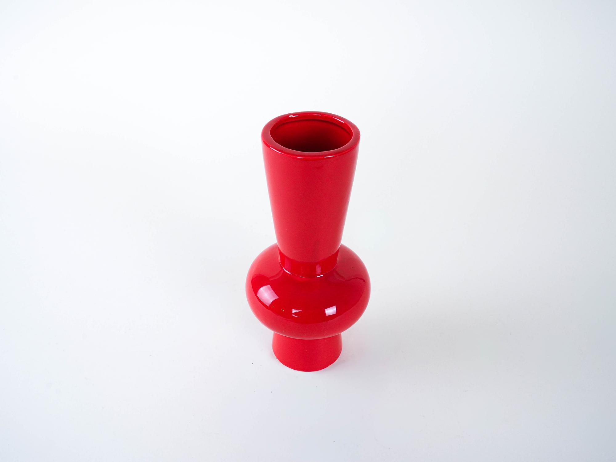 Ceramic vase 1970s Red 3