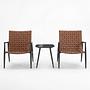 Jarda Balcony Set 3-piece Set Steel Polyrattan Black Brown 4