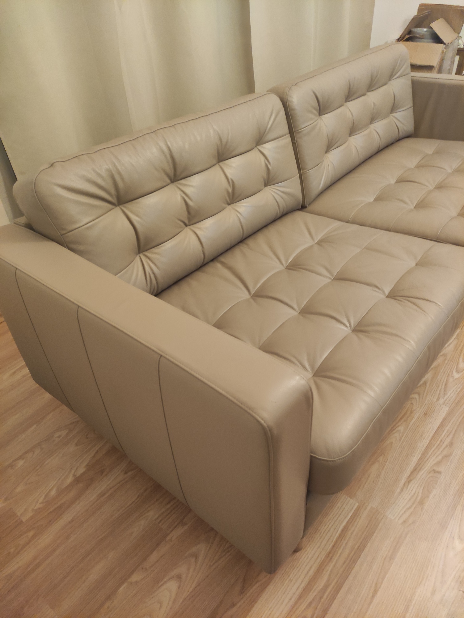 Landskrona Sofa 3-Sitzer Leder Beige 2