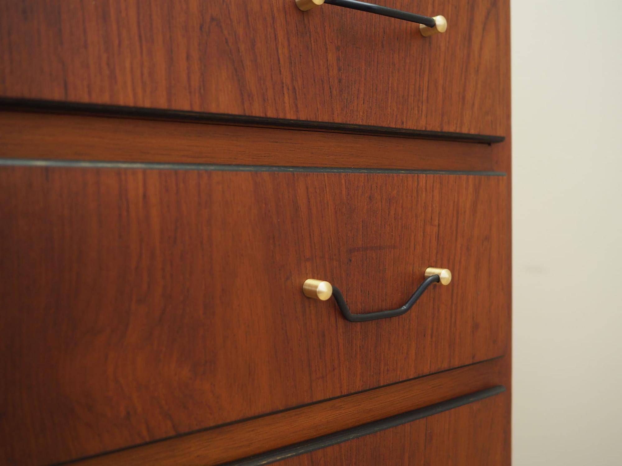 Vintage chest of drawers Teak wood Brown 1970s 11