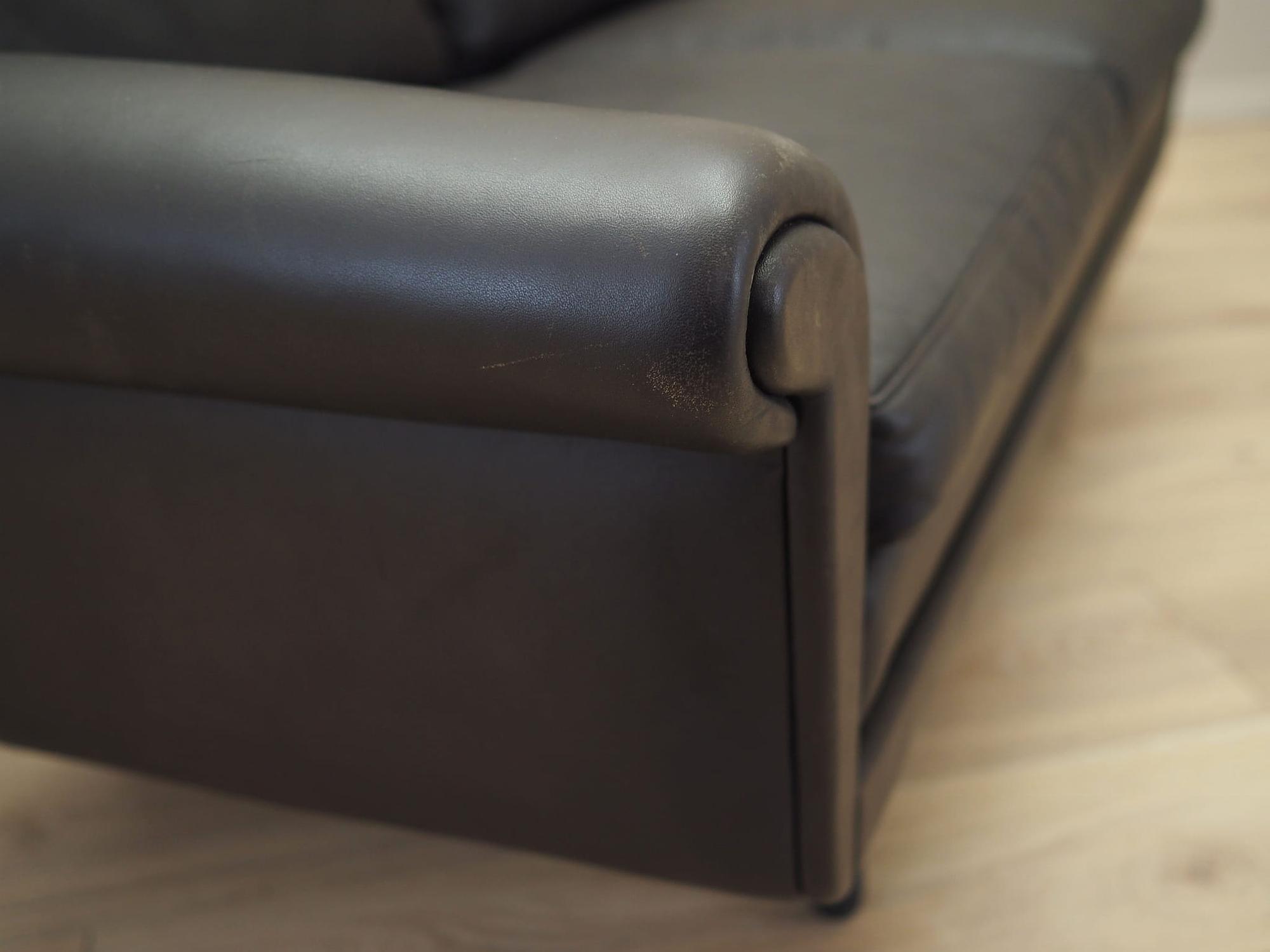 2-seater sofa leather brown 1960s 14