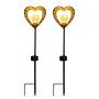 LED Solar Path Light Heart Set of 2 1-bulb Aluminum Black 1