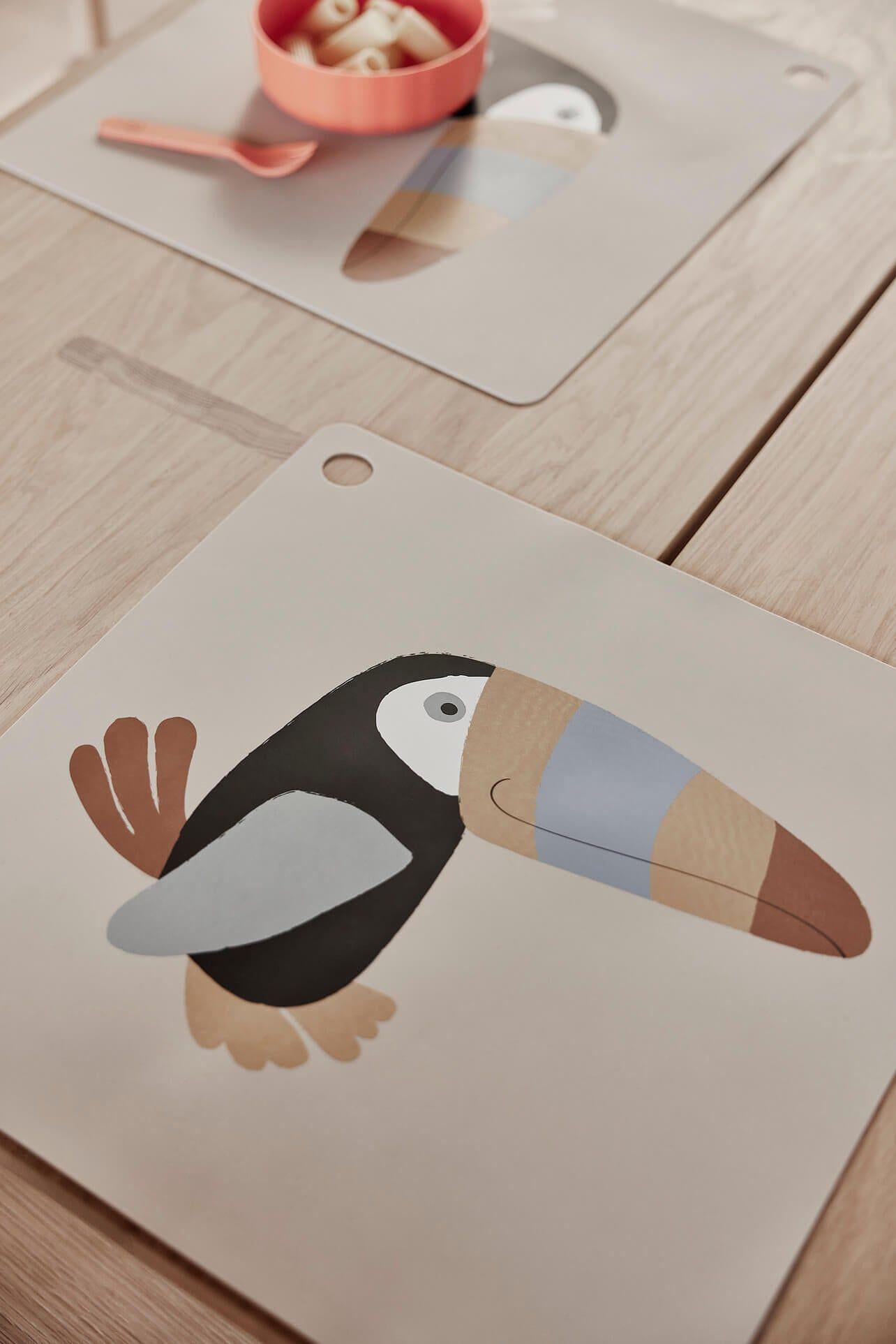 Toucan Tischset Silikon mit Illustration 1