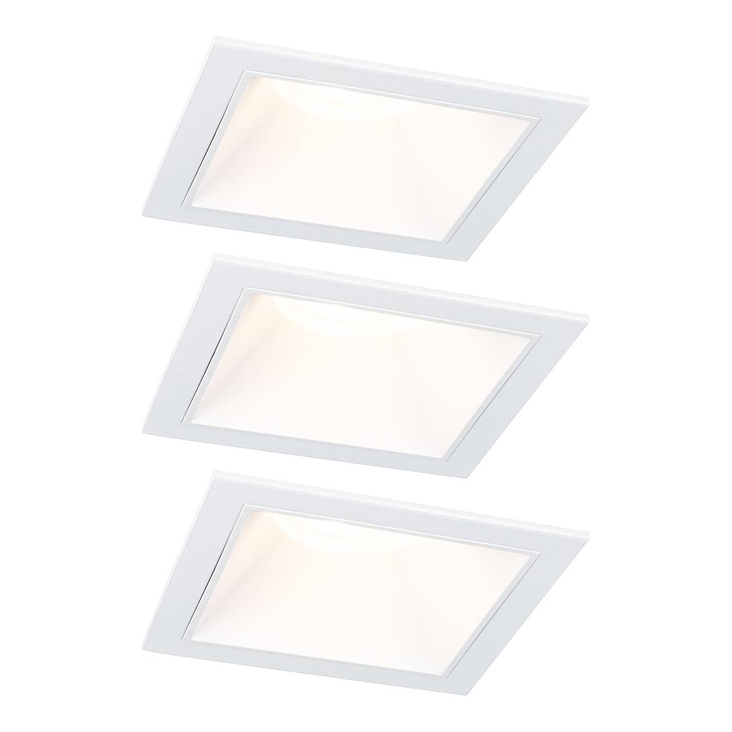 3x Recessed spotlight Cole Coin Square White 1
