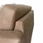 Sofa 2-Sitzer Kunstleder Holz Beige 4