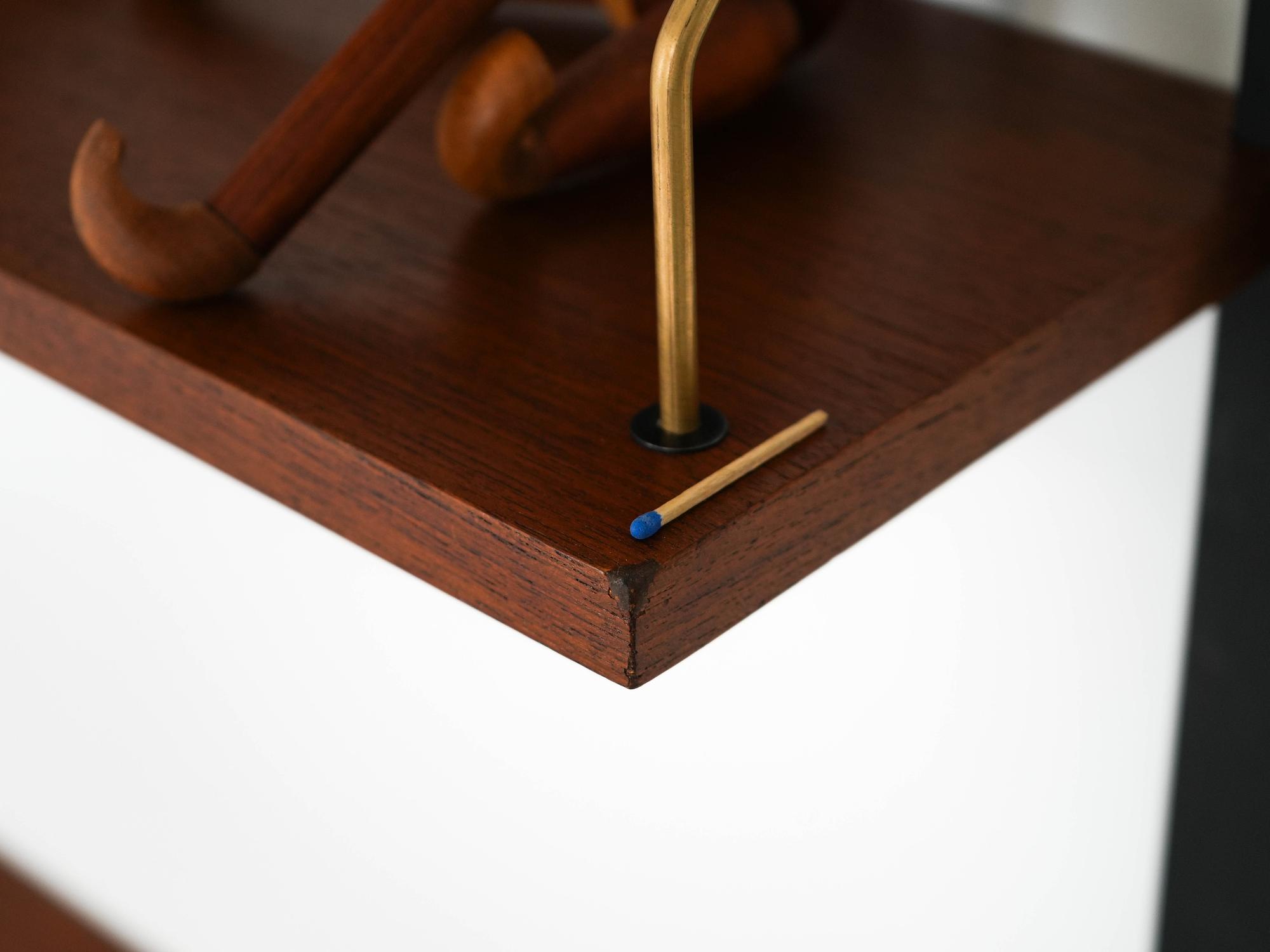 Teak-Wandmöbel PS System Braun 1960er Jahre 7