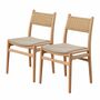 2x Esszimmerstuhl Textil Holz Beige 0