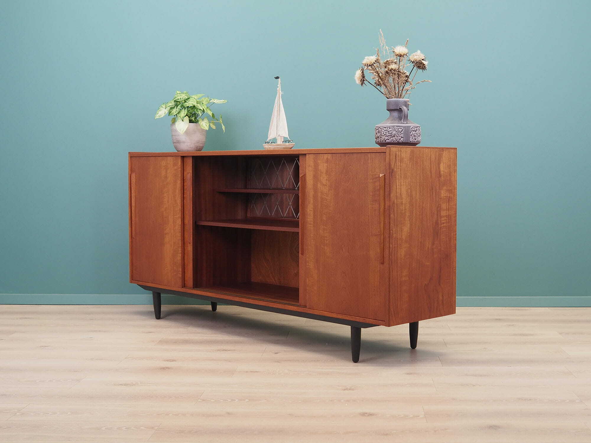 Vintage Sideboard Teakholz Braun 1960er Jahre 4