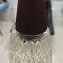 Vintage pendant lamp glass wood brown 1970s 4