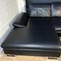Sofa Chaise Lounge Left Leather Black 3
