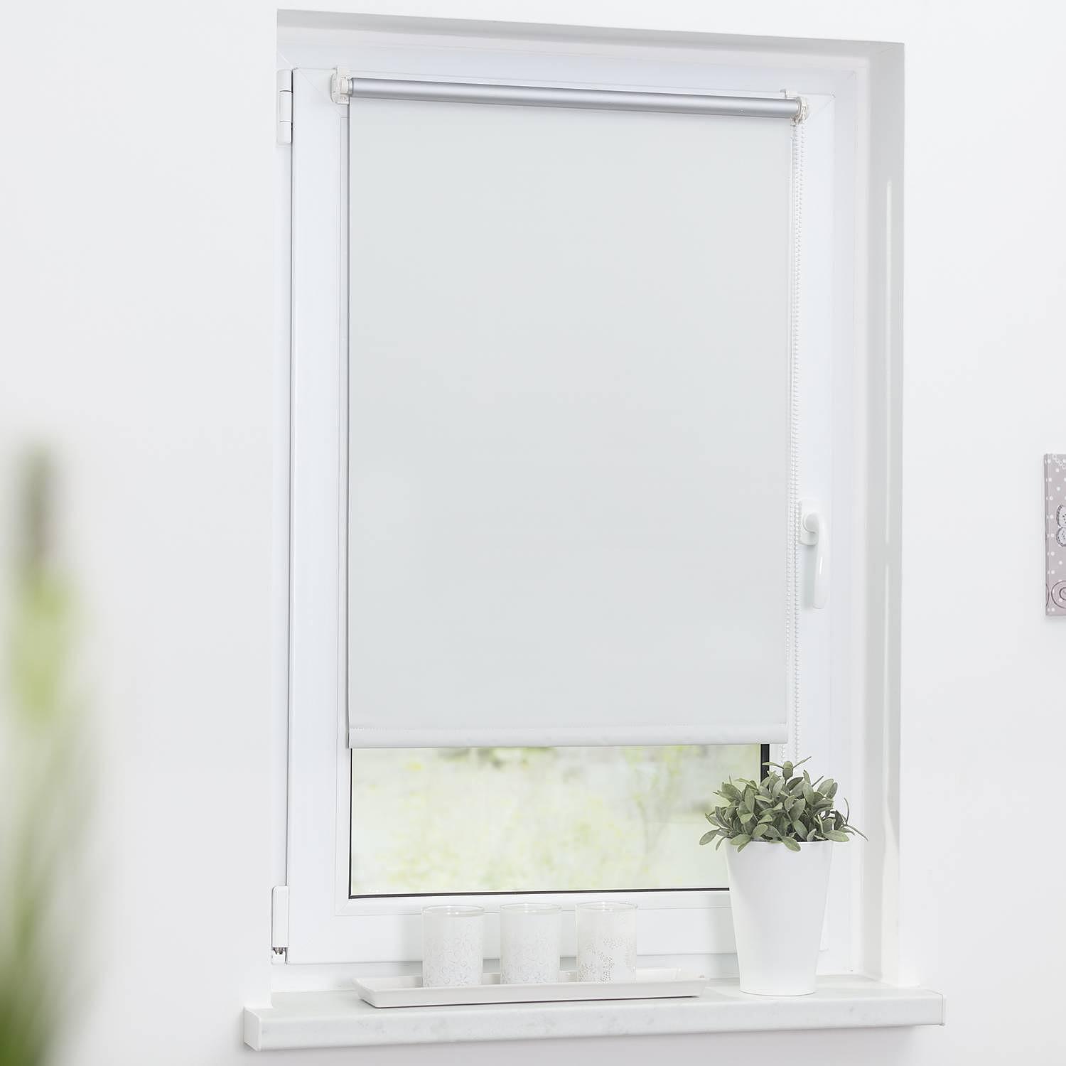 Thermo-Rollo Spotswood I Webstoff Weiß 80 x 150 cm 2