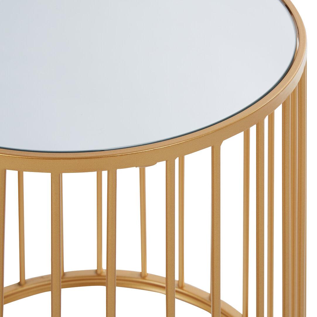 2x Avantis Runder Nest Beistelltisch Eisen Gold 3