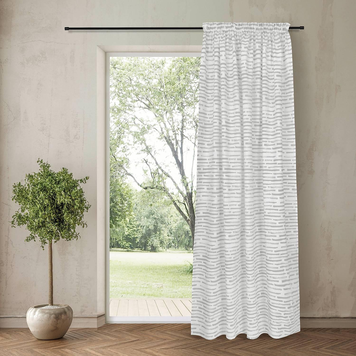 Fertigschal Magnus Bio-Baumwolle Weiß / Hellgrau Hellgrau 3