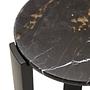 Palermo Runder Marmorplatte Beistelltisch Holz Schwarz 8