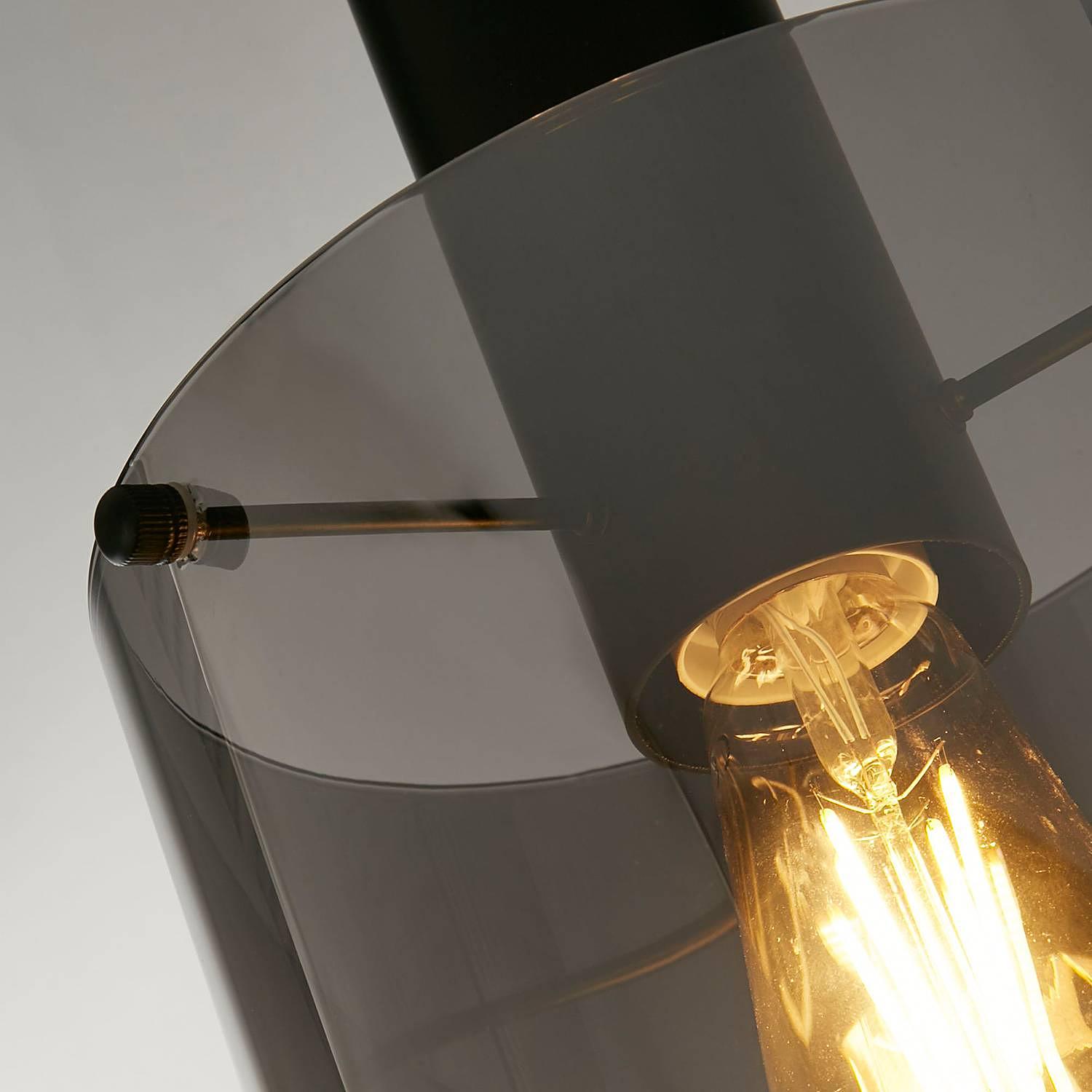Sweden Pendelleuchte Stahl Glas Schwarz 3