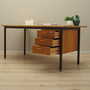 Vintage Schreibtisch Eschenholz Metall Braun 1970er Jahre 4