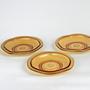 Vintage Schalen-Set Pressglas Bernsteingelb 4
