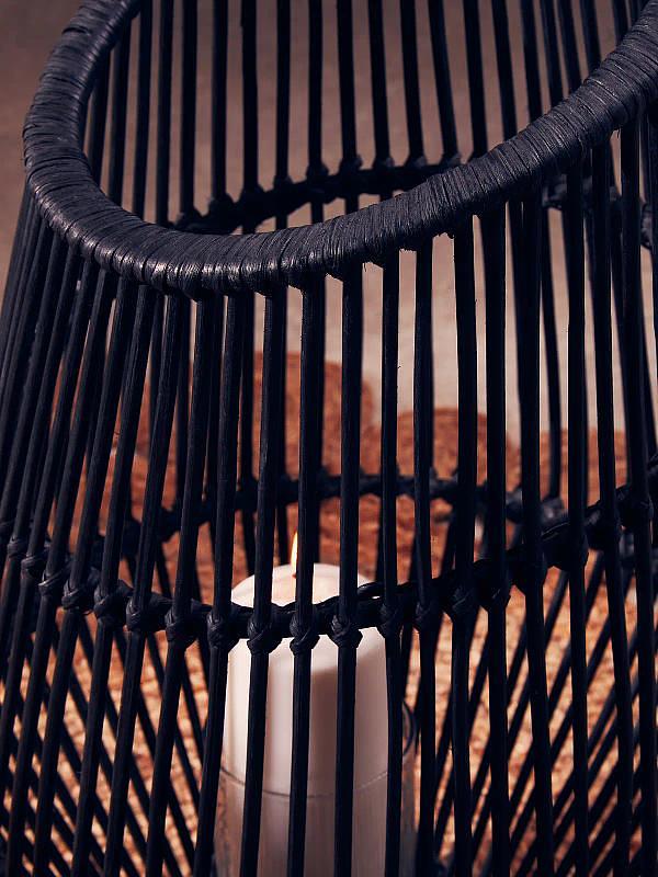Mataram Große Schwarze Naturrattan Laterne
 8