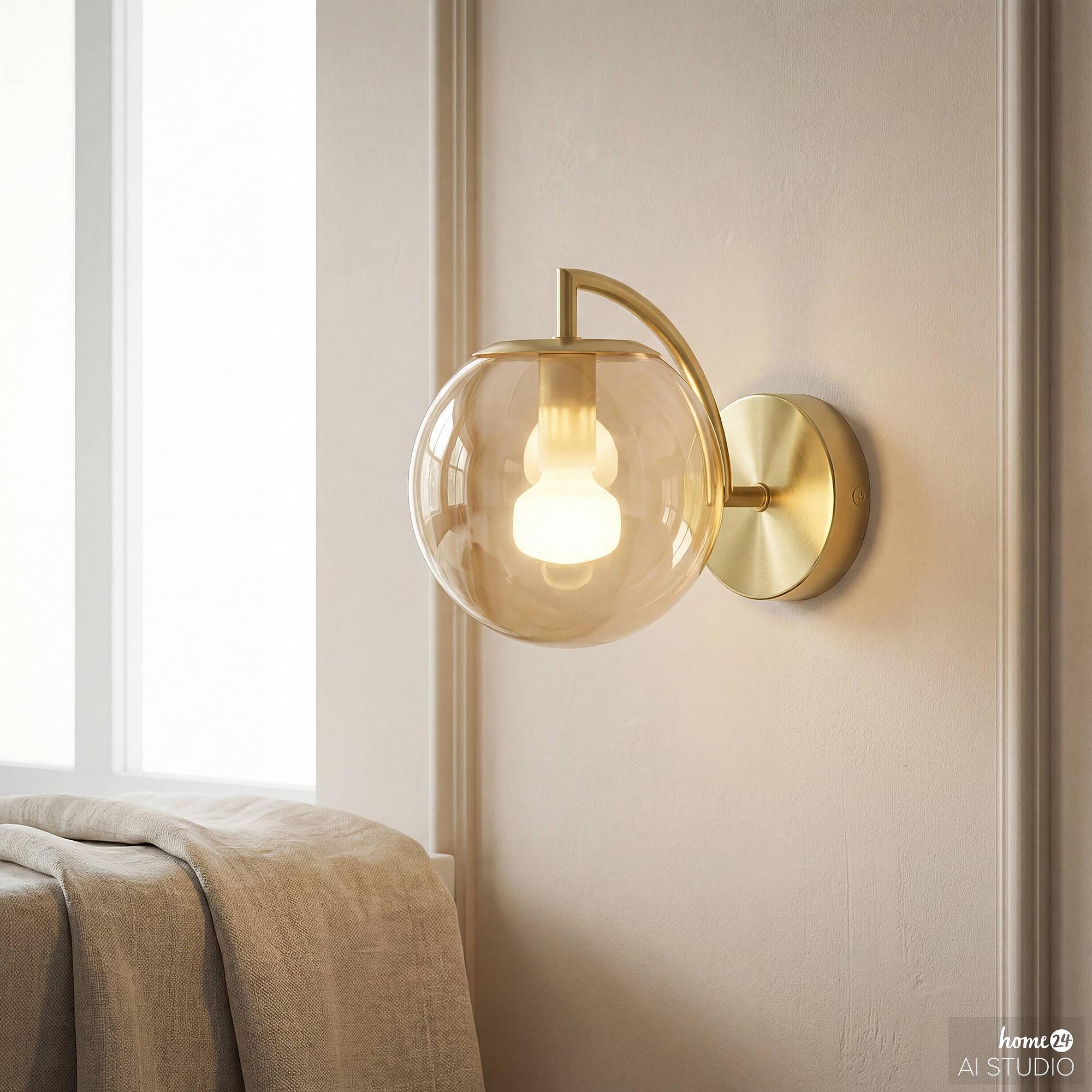 CARTY Wandleuchte 1-flammig Eisen Bernstein 4