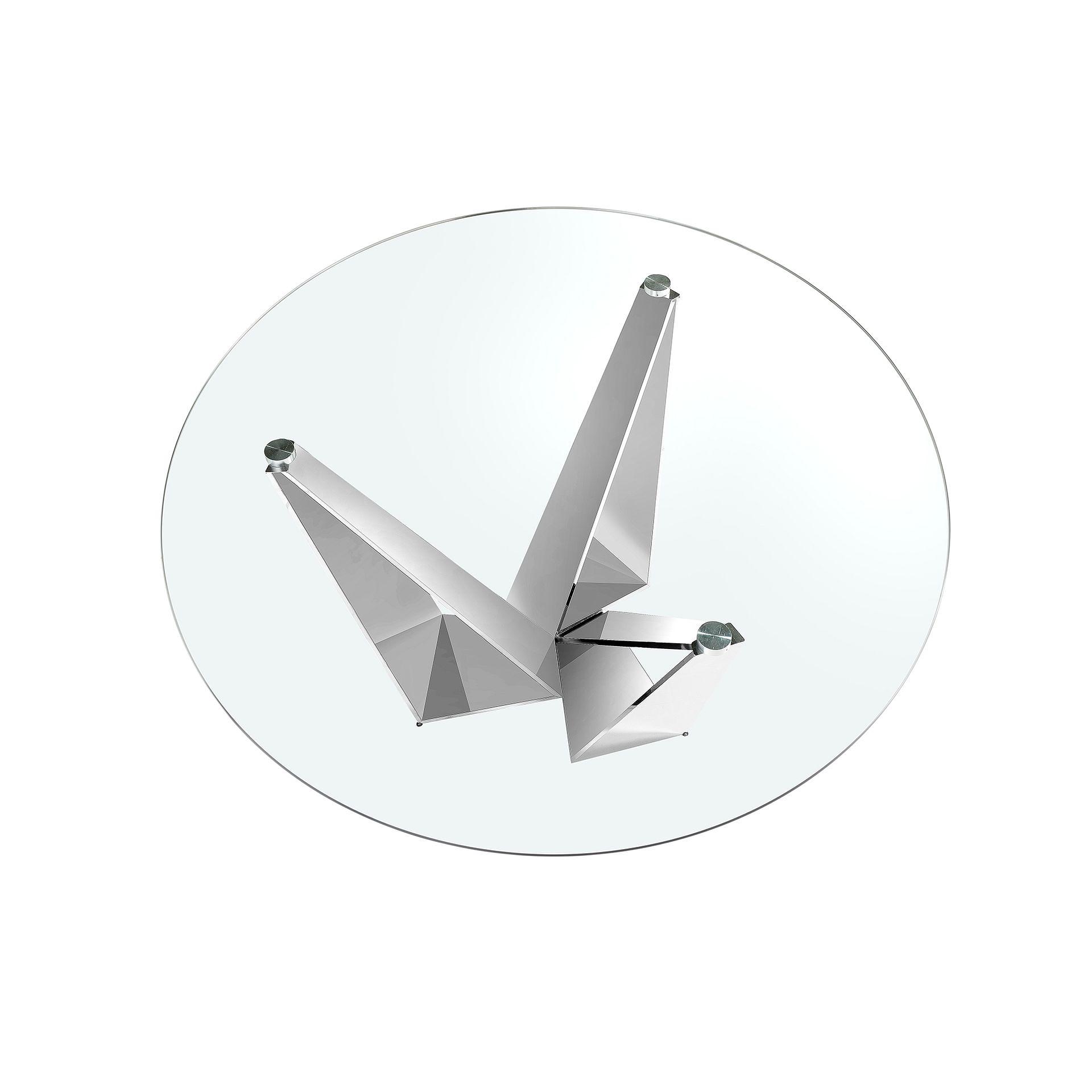 Round dining table Glass Chrome Silver Ø 150cm 4