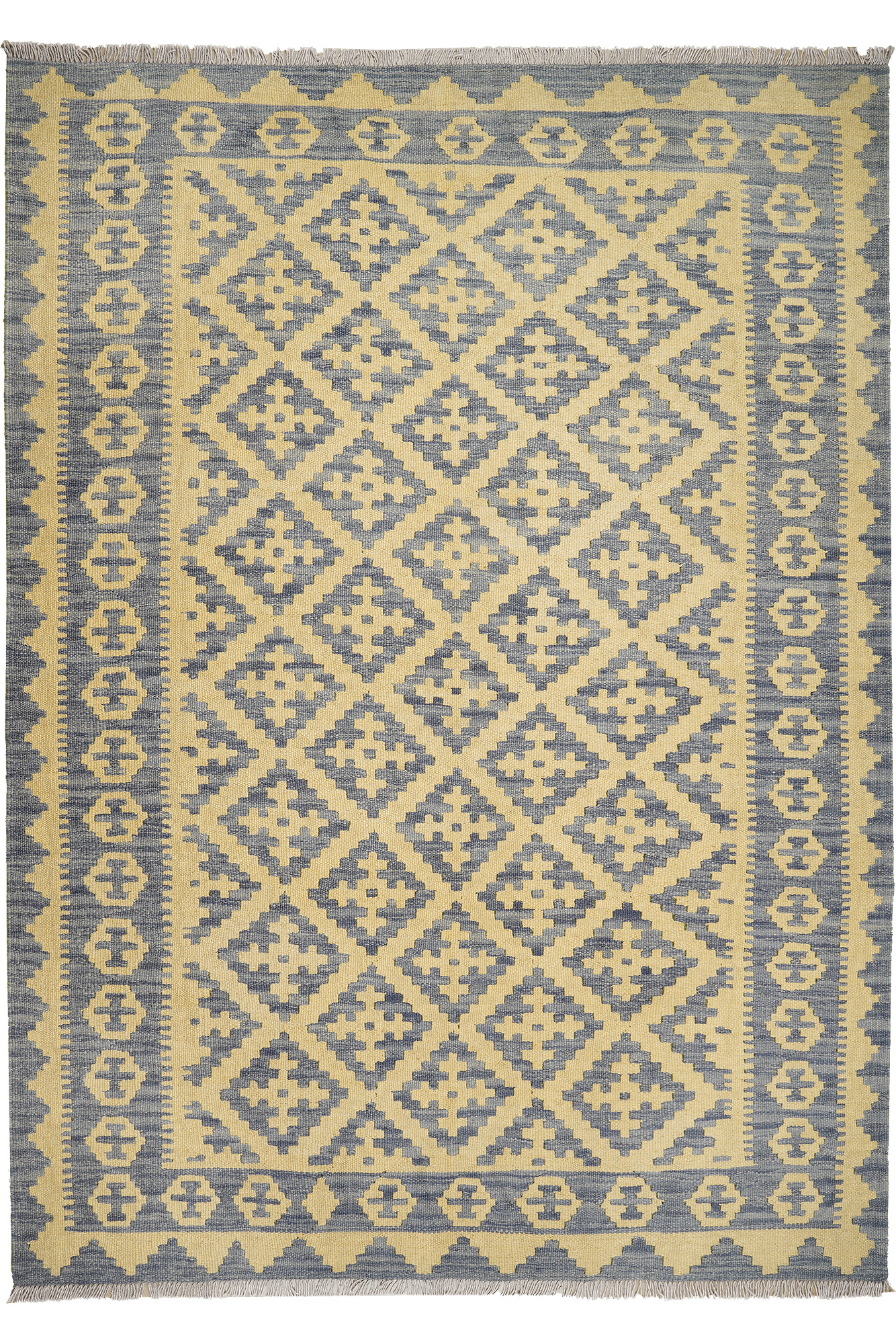 Tappeto Kilim Gashgai Lana Grigio 0