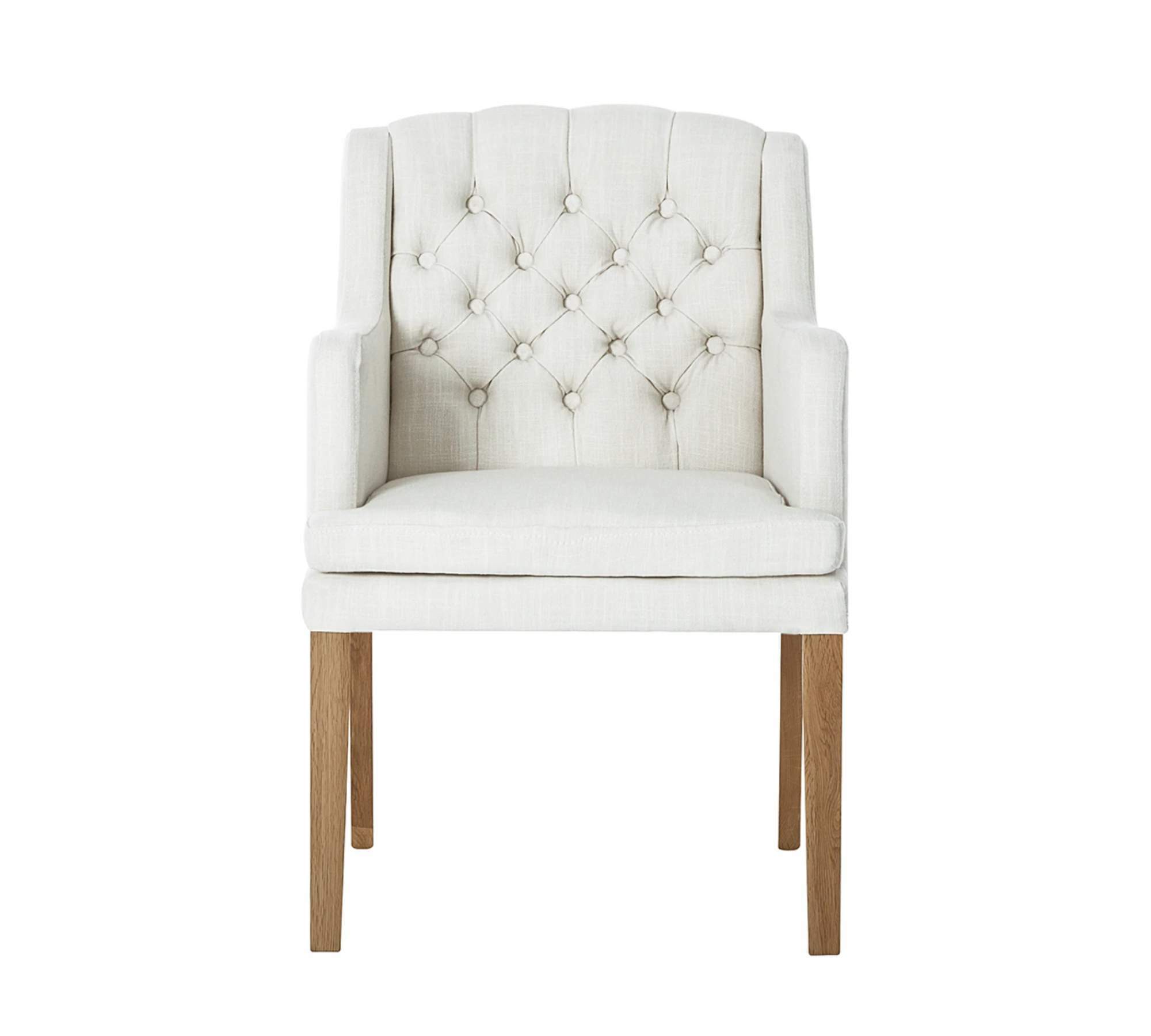 Armlehnstuhl Webstoff Weiß 1