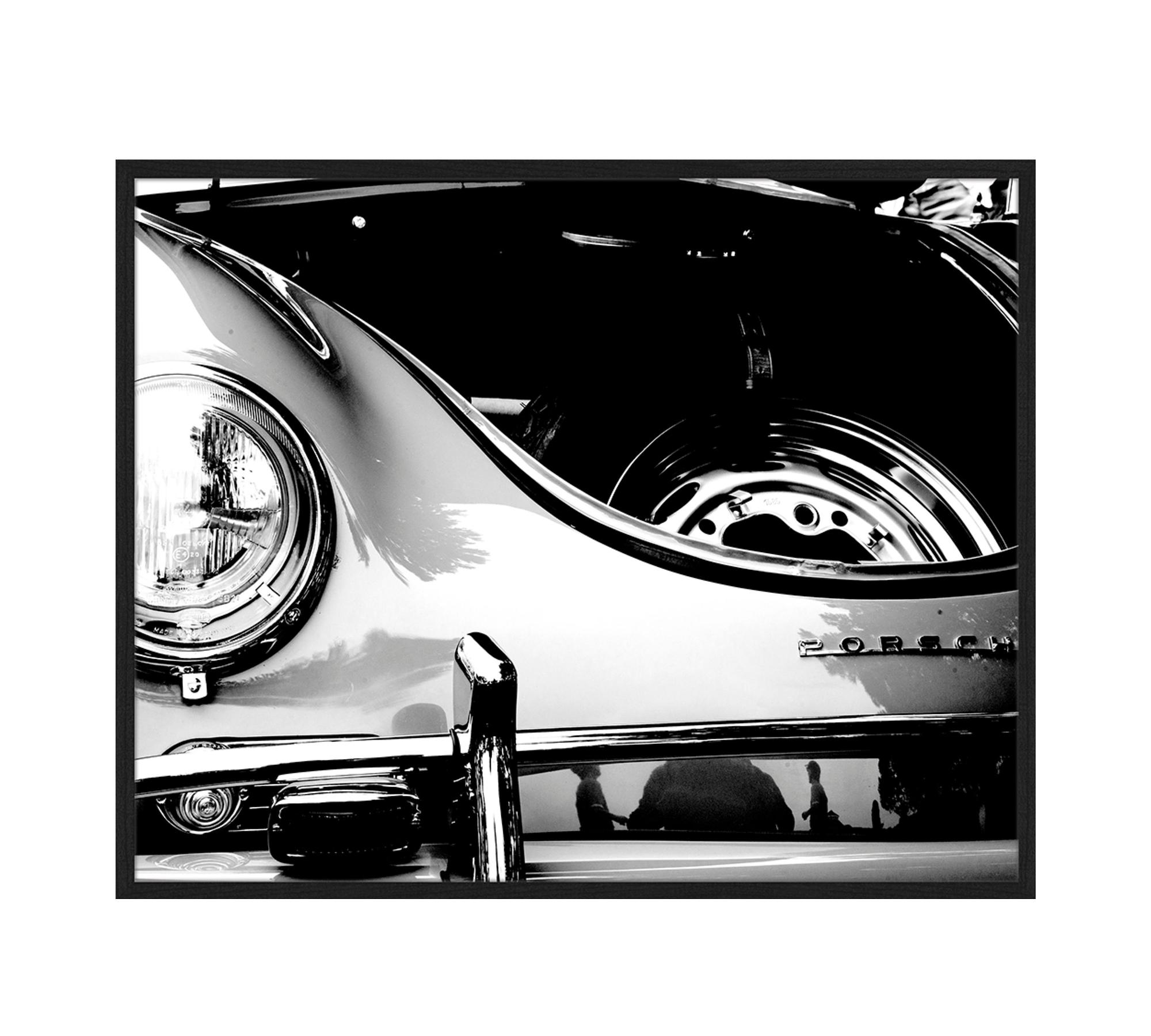 Vista frontale di una Porsche classica stampa d'arte con cornice 0